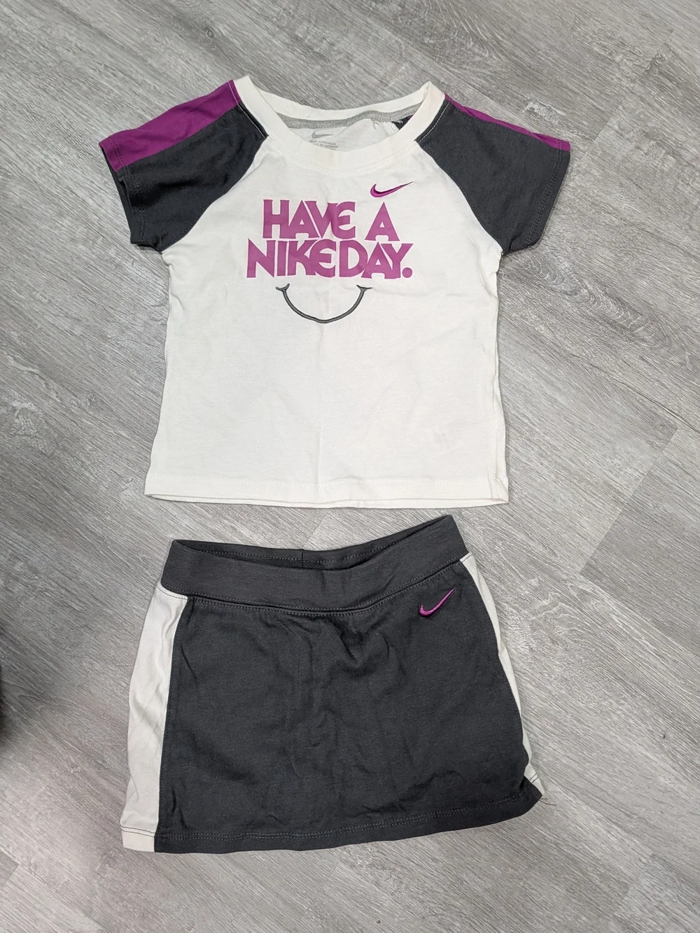Nike Girls White, Black & Purple Have a Nike Day Matching Set